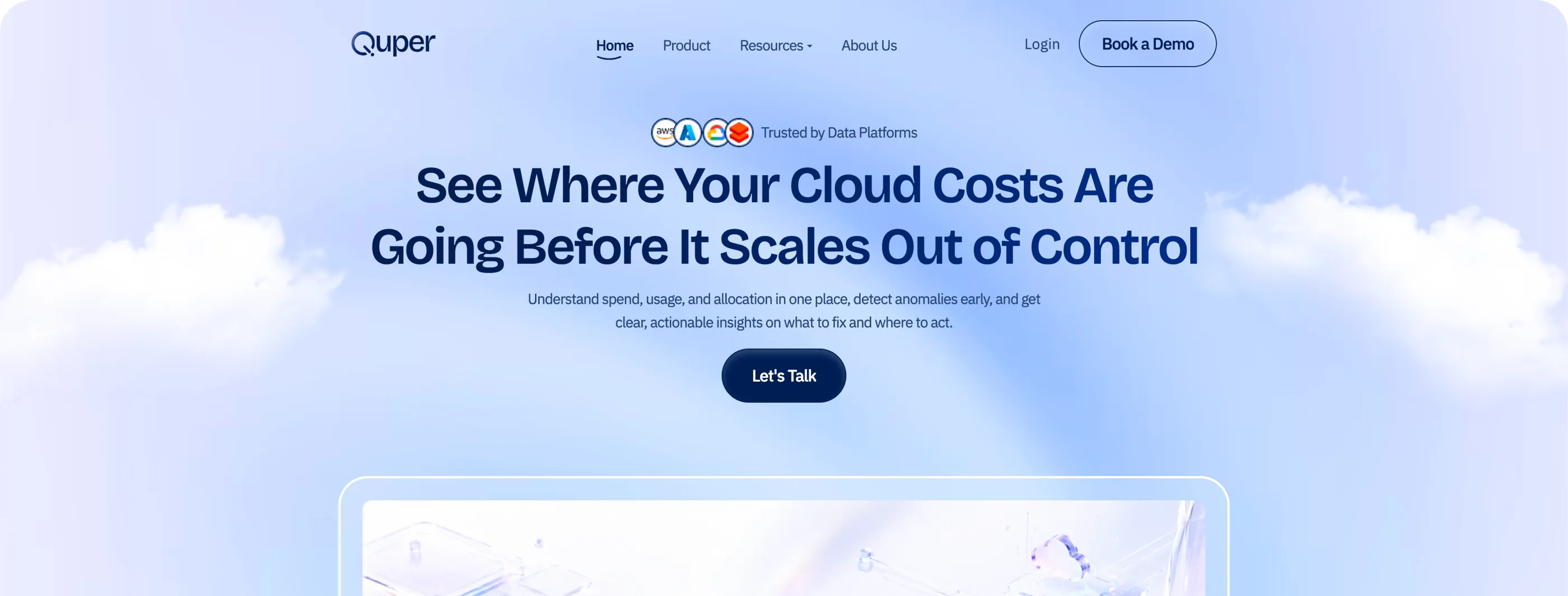 Quper — cloud cost intelligence dashboard